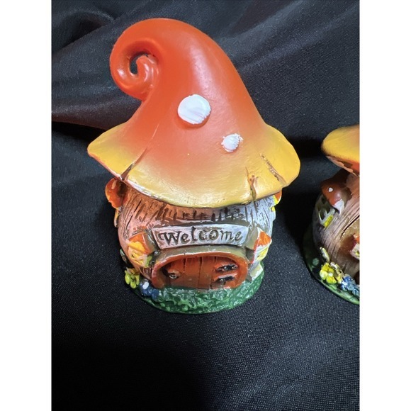 Mushroom Home Lot Of 3.   4" Garden Decor Welcome Fairy Garden Forest‎ Figurines - Picture 3 of 8